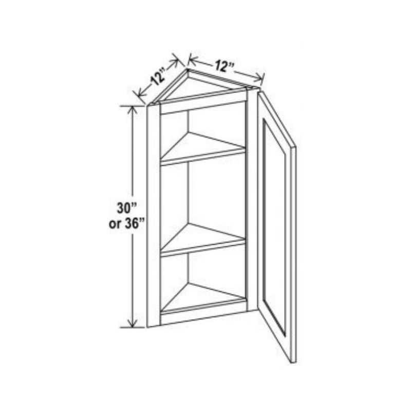 Shaker Aberdeen Green Angle Wall Cabinet - 12"W x 30"H x 12"D - 1D -2S