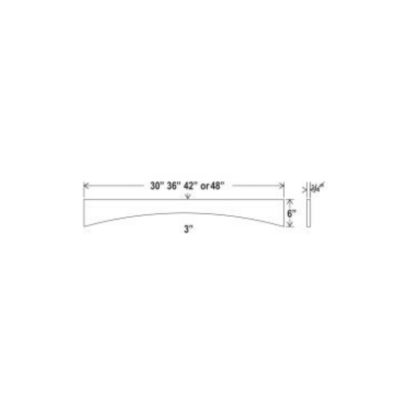 Shaker Aberdeen Green Arched Valance - 42"W x 6"H x 3/4"D