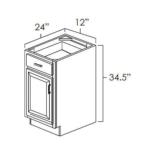 Prescott White 12" Base Cabinet