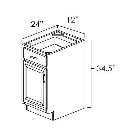 Shaker Honey 12" Base Cabinet