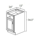 Belmont Almond 12" Base Cabinet Pre-Assembled
