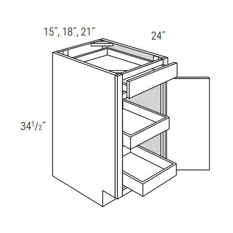 Hadley Drift 18" Base Cabinet w/ 2 Rollout Shelves