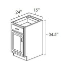 White Shaker 15" Base Cabinet