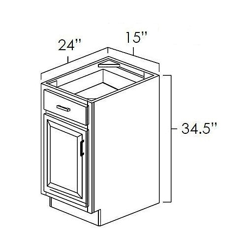 White Shaker 15" Base Cabinet