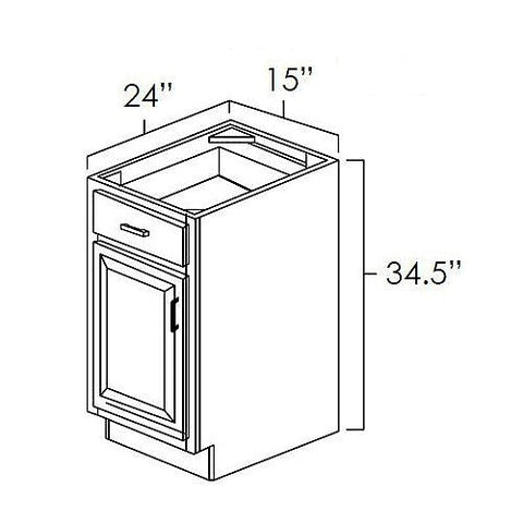 Prescott White 15" Base Cabinet Assembled