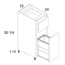 Palermo Gloss White Single Door Single Drawer Base Kit with Single Trashcan Pullout