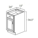 Belmont Almond 15" Base Cabinet Pre-Assembled