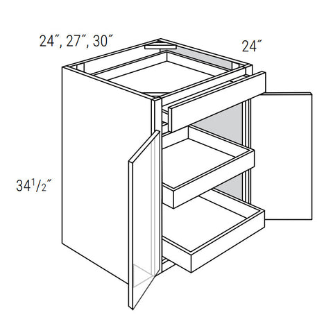 Bennett Saddle 30" Base Cabinet w/ 2 Rollout Shelves