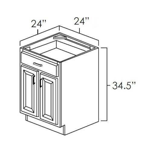 Snow White Shaker 24" Base Cabinet