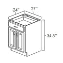 Snow White Shaker 27" Base Cabinet Pre-Assembled