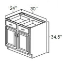 Rustic Hickory Shaker 30" Base Cabinet Pre-Assembled