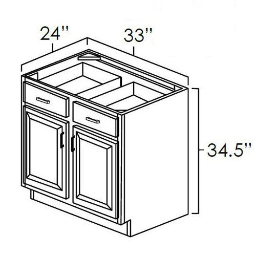 Butterscotch Shaker 33" Base Cabinet