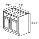 White Shaker 33" Base Cabinet Pre-Assembled
