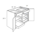 Rigby White Shaker 36" Base Cabinet w/ 4 Rollout Shelves Pre-Assembled