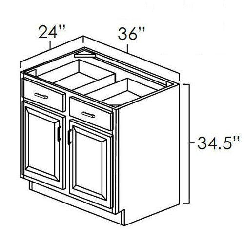 Snow White Shaker 36" Base Cabinet