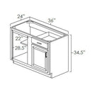 White Shaker 36" Blind Corner Base Unit