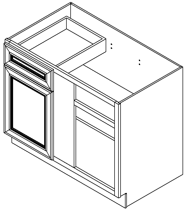 Snow White Shaker 39" Blind Corner Base Unit