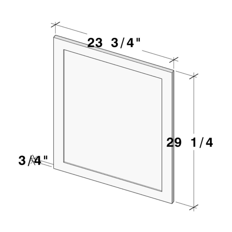 Arctic White Slim Shaker Base Dummy Door W24" X H30" X D0.75"