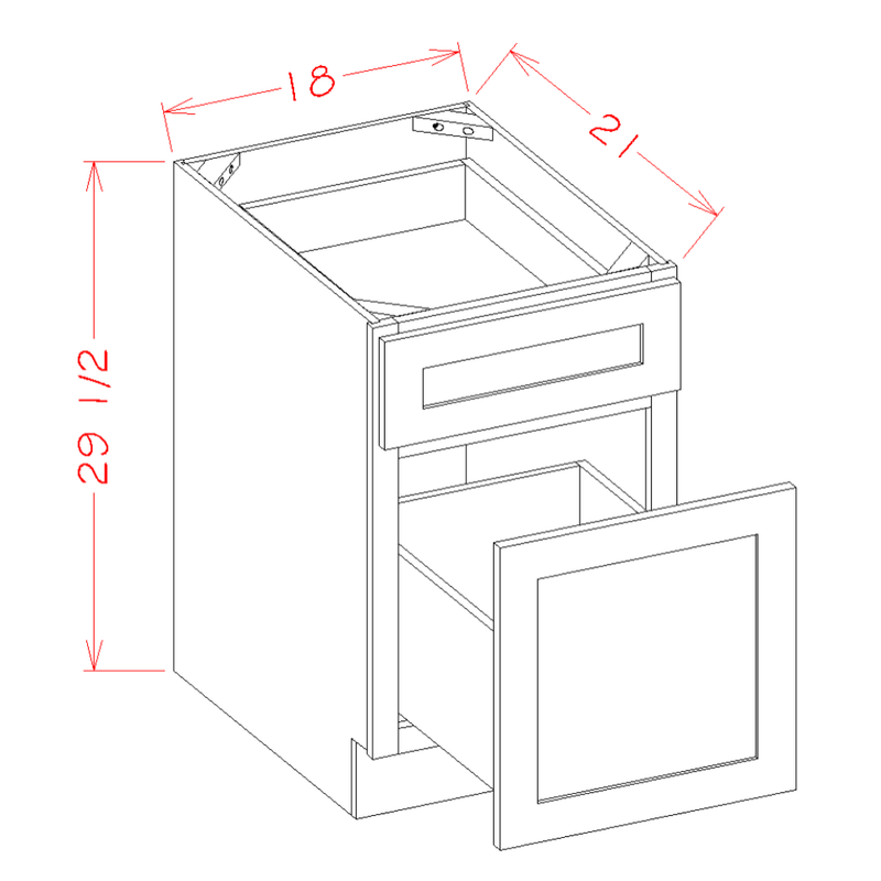 Rigby White 18"W X 21"D X 29-1/2"H Two Drawer File Base Cabinet