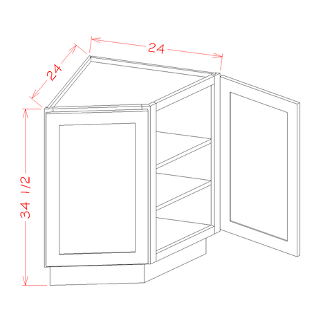 Coastal Shaker 24" Angle Base Cabinet