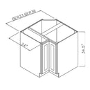 White Shaker 36" Base Easy Reach Cabinet Pre-Assembled