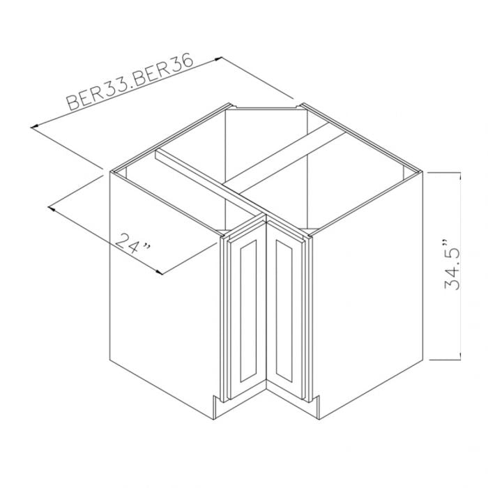 Butterscotch Shaker 33" Base Easy Reach Corner Cabinet