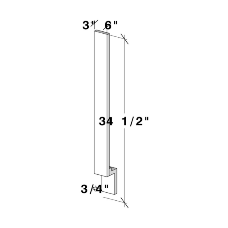 Arctic White Slim Shaker Base Filler W6" X H34.5" X D0.75"