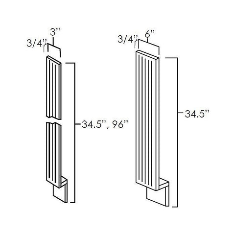 White Shaker 3" Fluted Base Filler