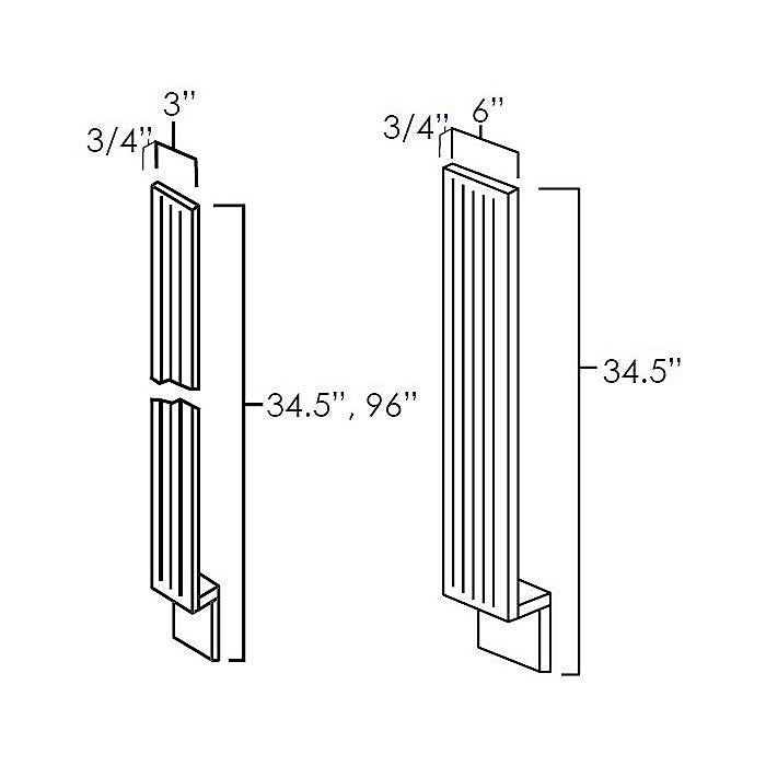 White Shaker 3" Fluted Base Filler