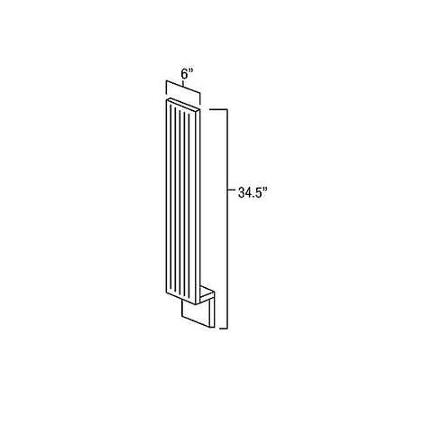 White Shaker 6" Fluted Base Filler
