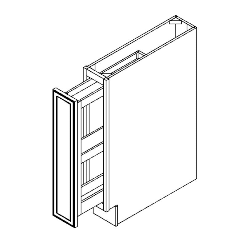 Toffee Shaker 9" Spice Rack/Pull Out Base Cabinet