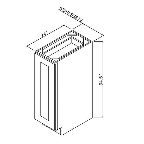 Prescott White 12" Base Spice Rack Pullout Cabinet
