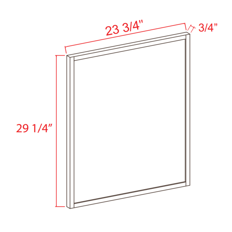 Slim Shaker White Dove Base Decorative Door Panel - 23 1/2"W x 29"H