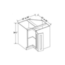 Shaker Aberdeen Green Base Cabinet - Full Height Door-18"W x 34-1/2"H x 24"D - 1D, 1S