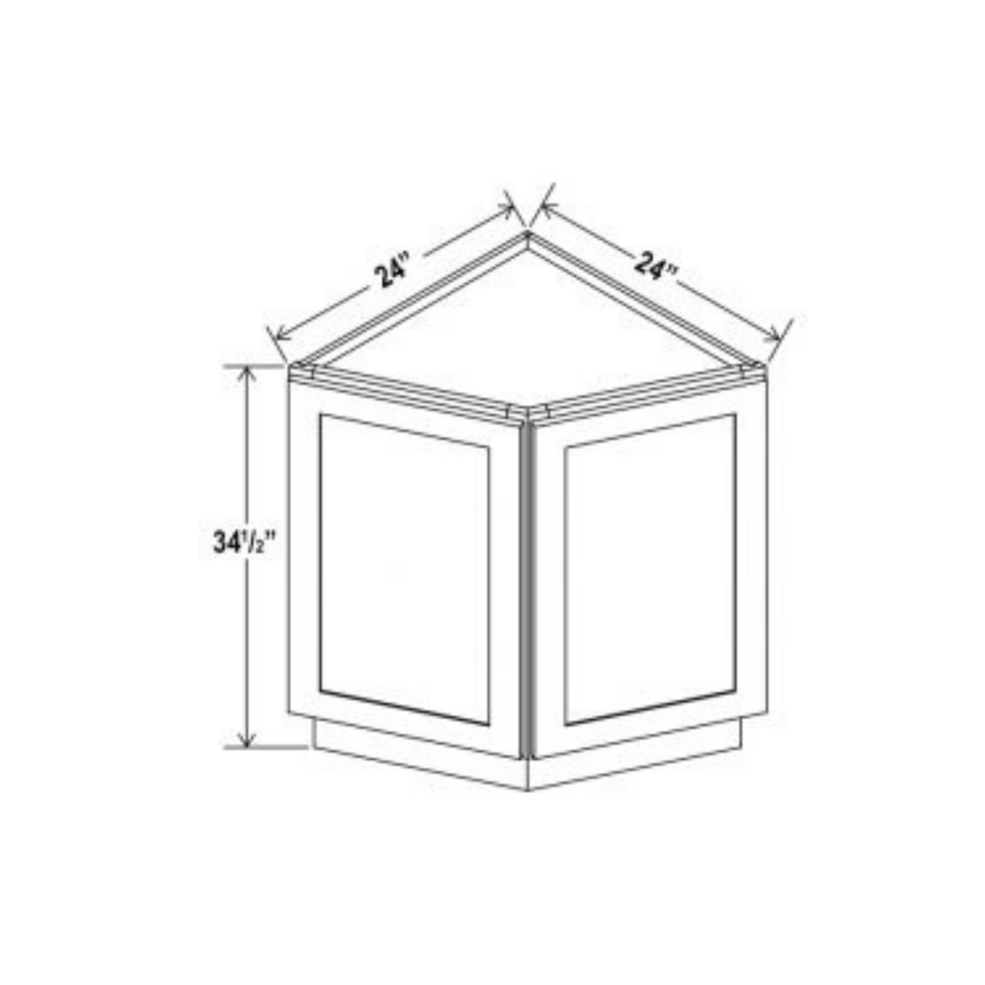 Shaker Aberdeen Green Base Cabinet - Full Height Door-36"W x 34-1/2"H x 24"D - 2D, 1S
