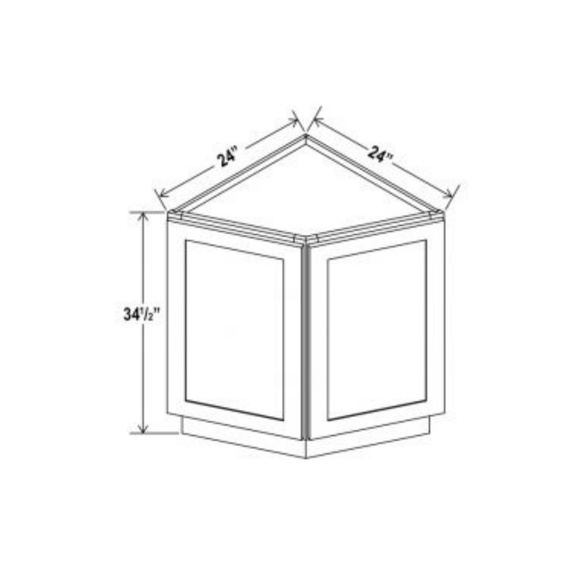 Shaker Aberdeen Green Base Cabinet - Full Height Door-36"W x 34-1/2"H x 24"D - 2D, 1S