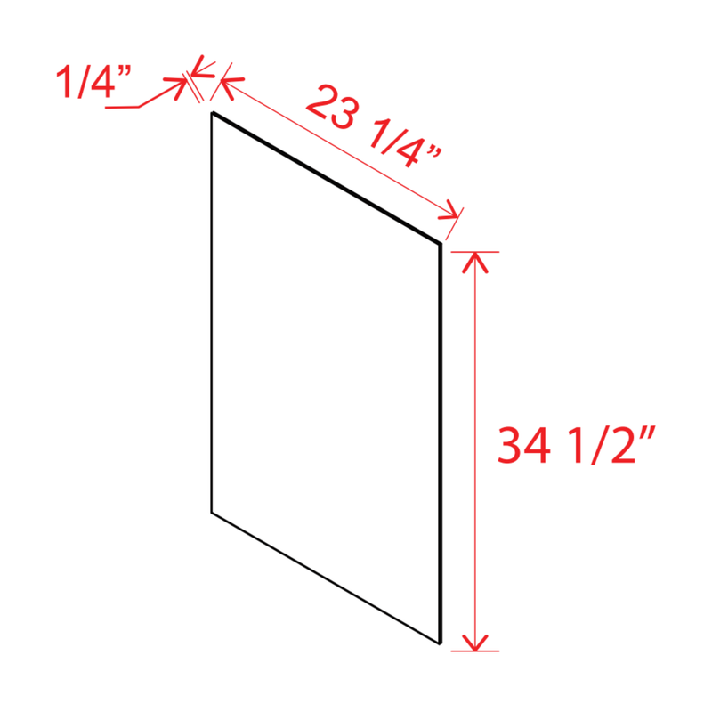 Slim Shaker White Dove Base Skin Veneer Panel - 23 1/4"W x 34 1/2"H x 1/4"D