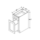 Shaker Aberdeen Green Base Cabinet - Full Height Door-33"W x 34-1/2"H x 24"D - 2D, 1S
