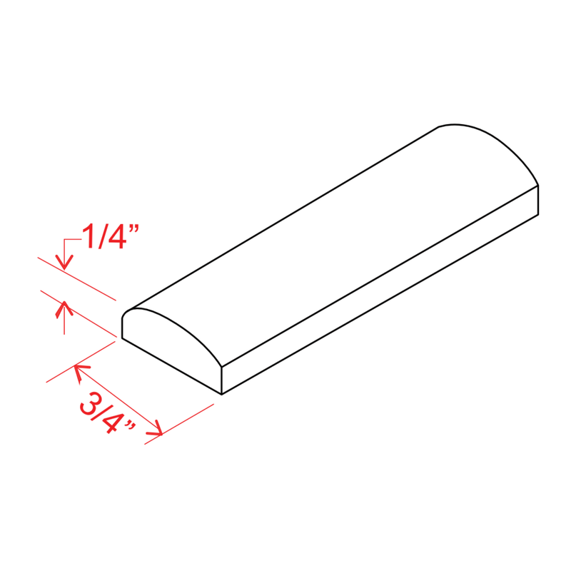 Slim Shaker White Dove Batten Moulding - 96"W x 3/4"H x 1/4"D