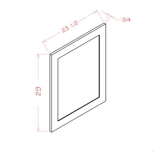 Shaker Cinder 23-1/2" W x 29" H Base Decorative End Panel Pre-Assembled