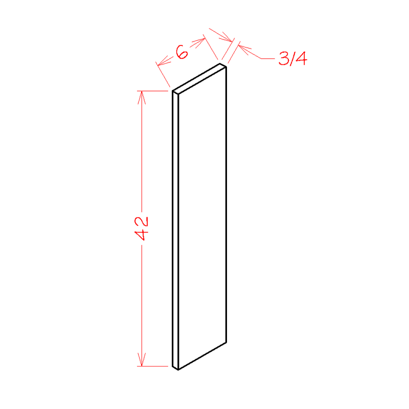 Shaker Cinder 6" W x 42" H Wall Filler Pre-Assembled