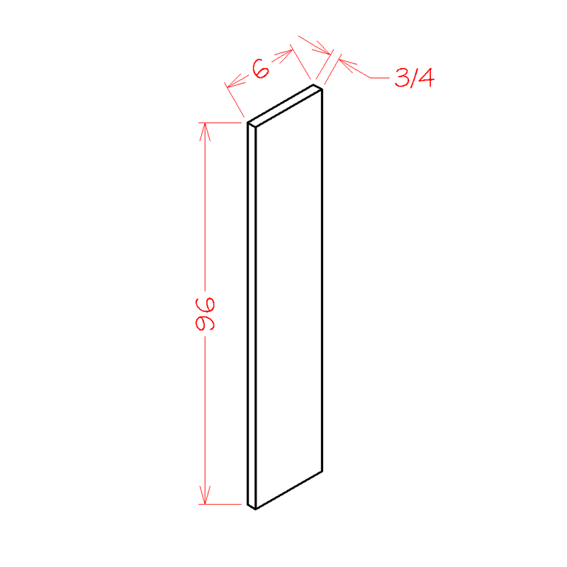 English White 6" W x 96"H Tall Filler