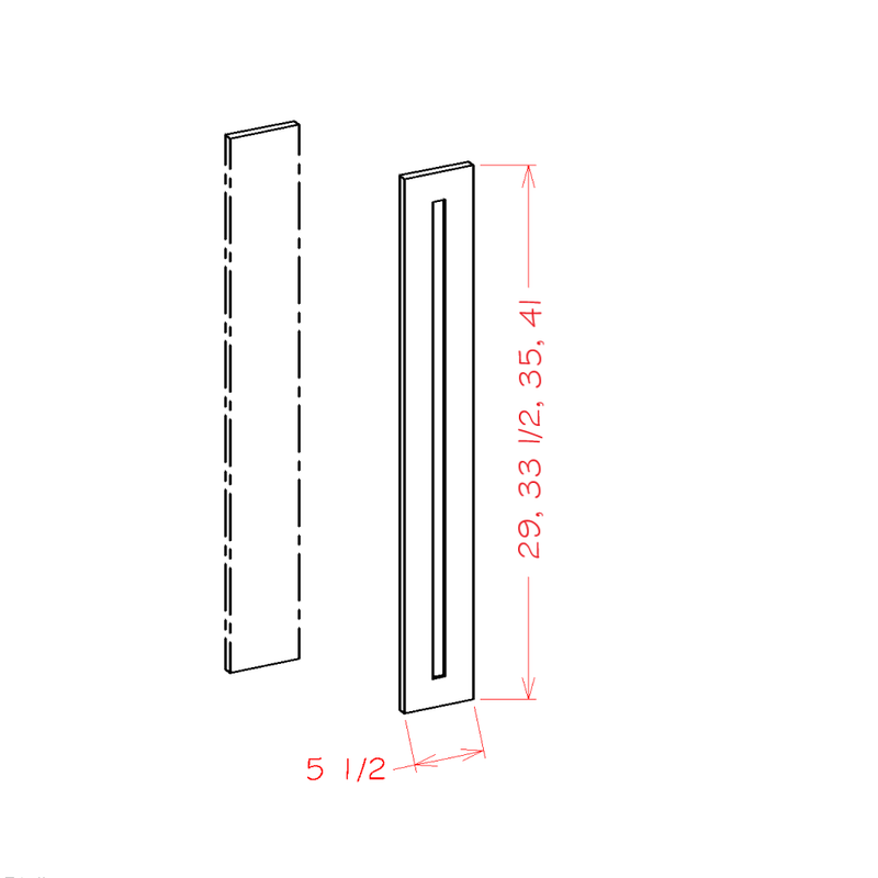 Shaker Cinder 5-1/2" W x 35" H Filler Overlay Pre-Assembled