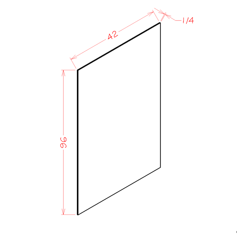 Shaker Cinder 42" W x 96" H Finished Plywood Panel Pre-Assembled