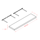 Oak Floating Shelf - 48"W x 1-1/2"H x 11"D (Max Weight: 25 lbs) (SO, EO) Pre-Assembled