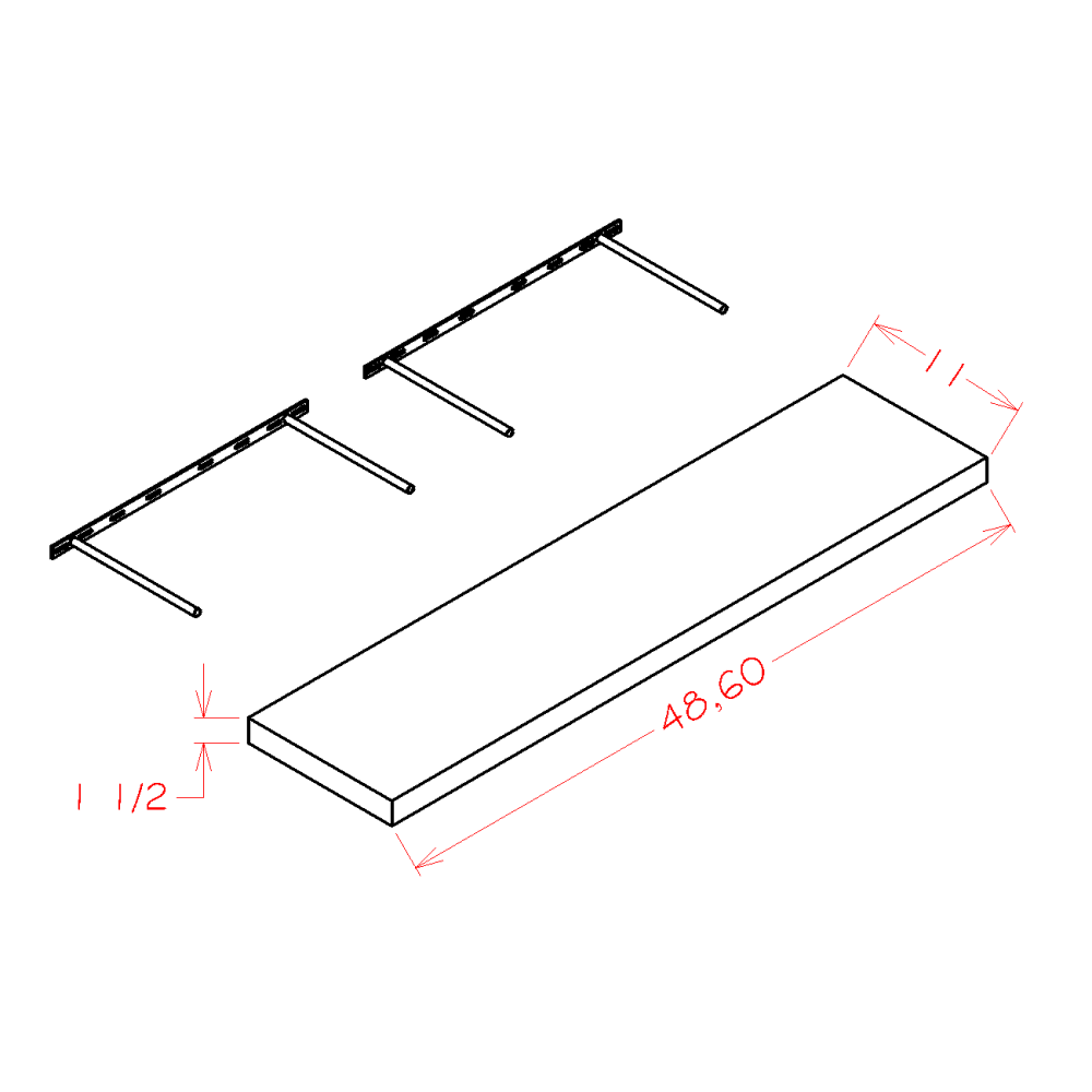 Belmont Cashmere 60" Floating Shelf
