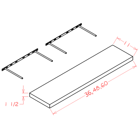 Ridgeline Graphite 36" Floating Shelf Assembled