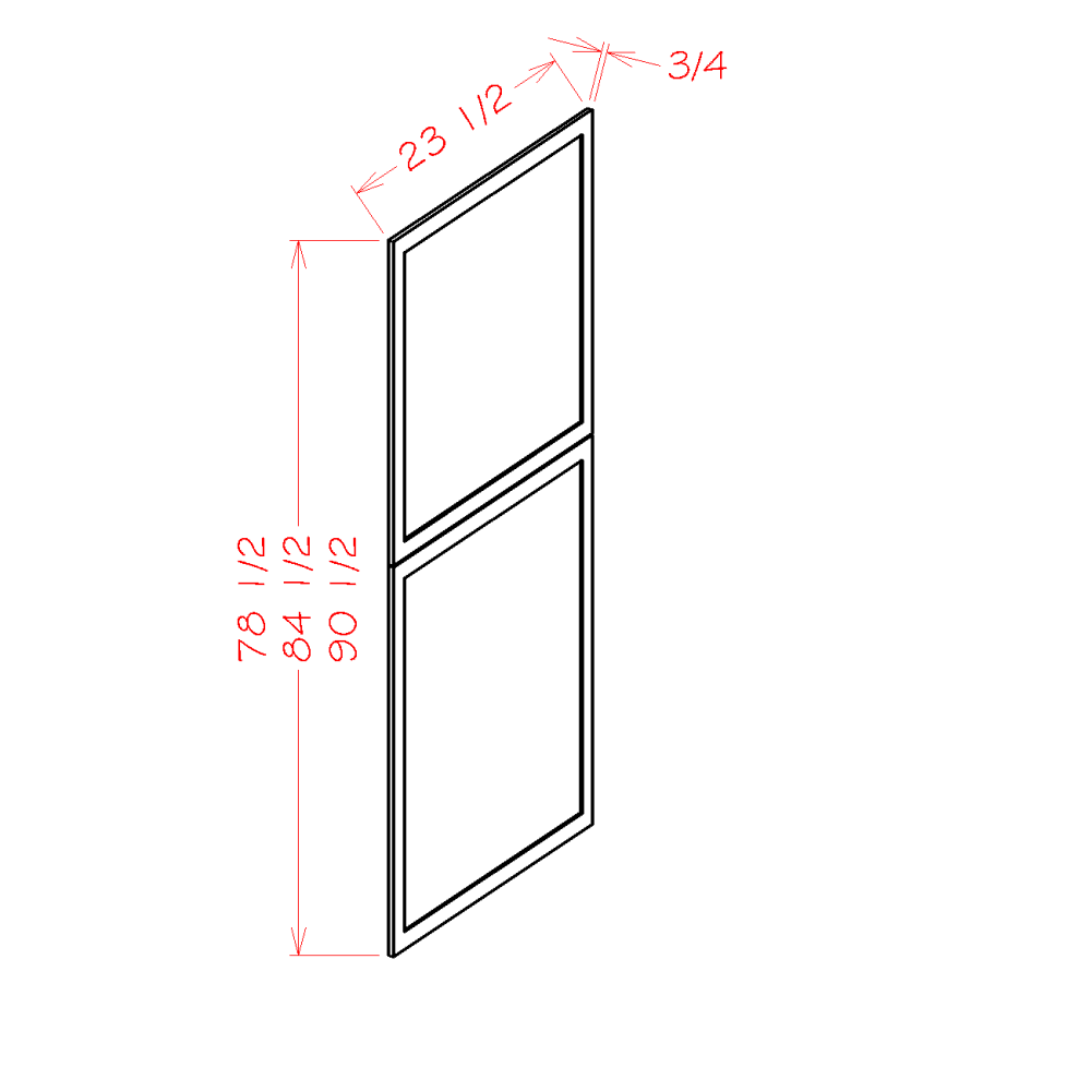 Shaker Unfinished Tall Decorative End Panel - 23-1/2"W x 90-1/2"H x 3/4"D (Overall Dimension)
