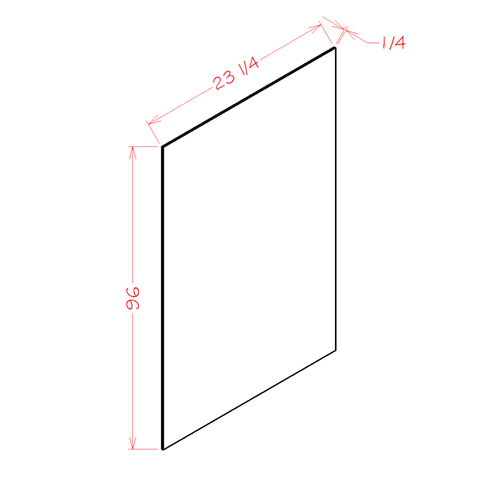Unfinished Tall Skin Panel - 23-1/4"W x 96"H x 1/4"D