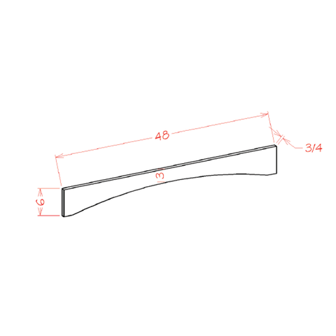 Ridgeline Graphite 48" Arched Valance Assembled